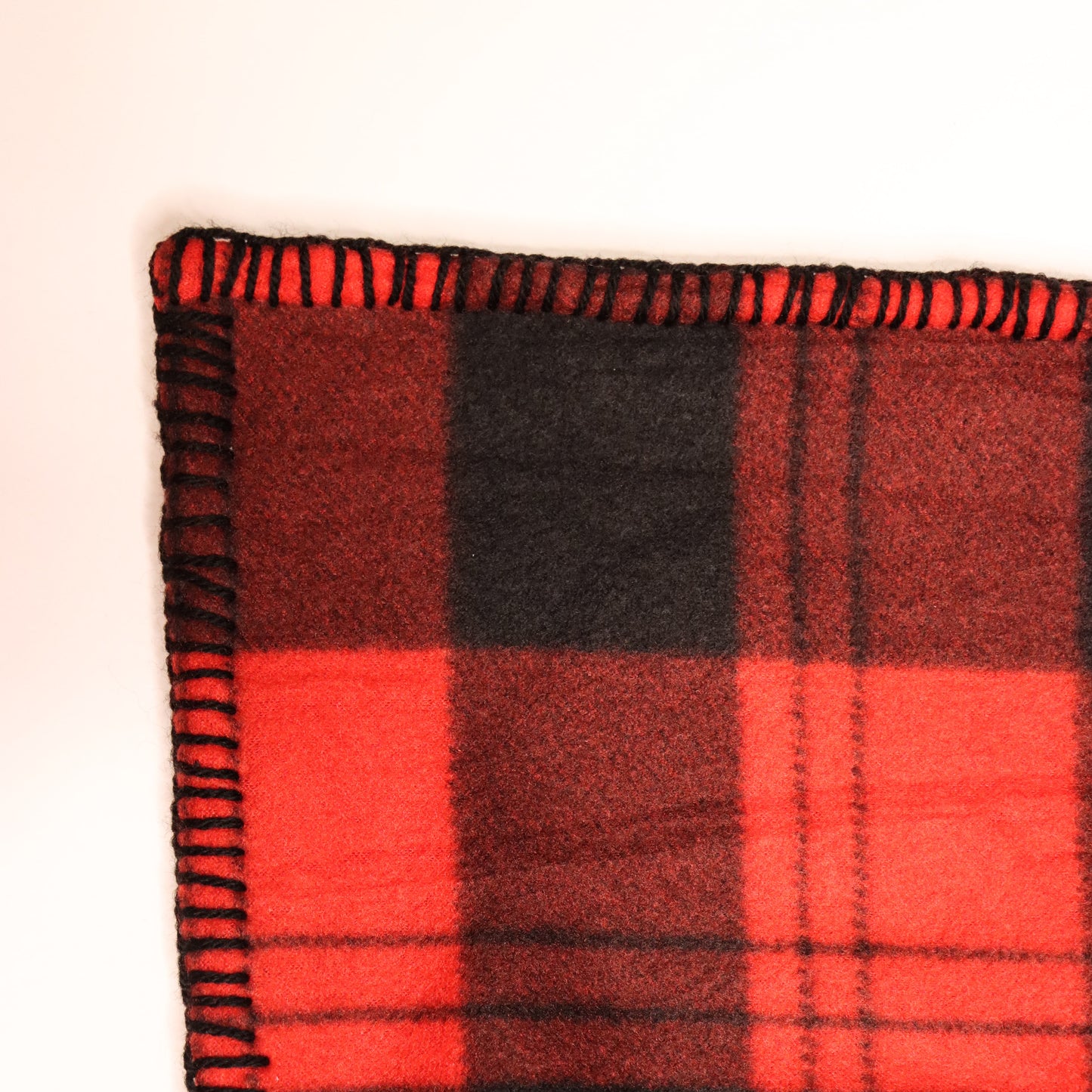 Handmade Fleece Blanket – Cozy Red & Black Checkered Design