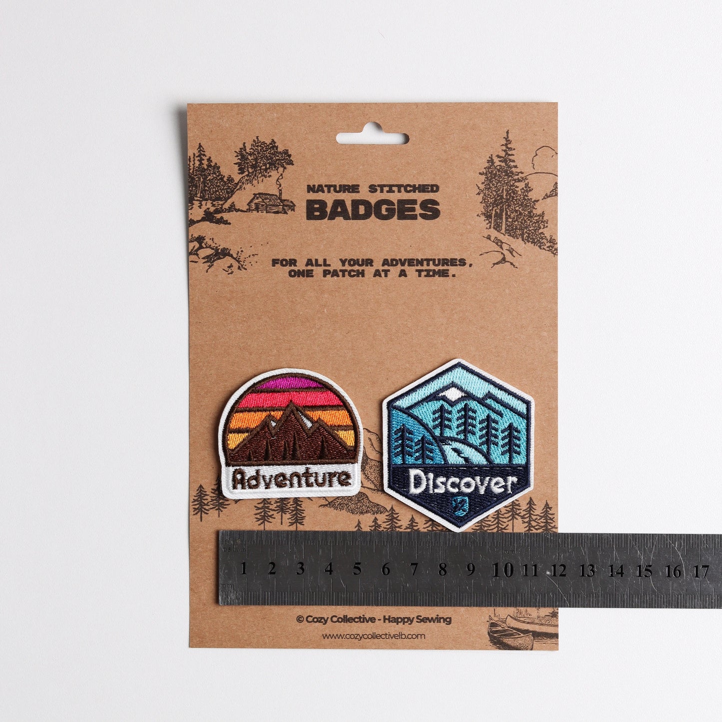 Adventure & Discover Nature Stitched Patch Set | Embroidered Badge for Backpacks