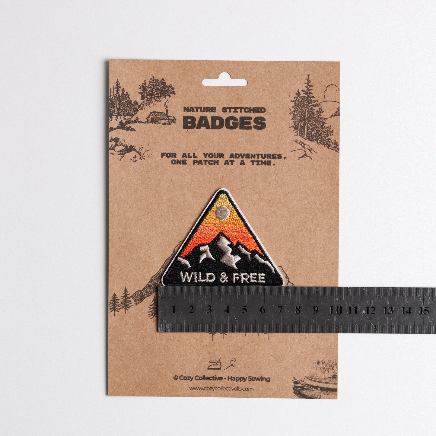"Wild & Free" Mountain Patch | Sunset Adventure Embroidered Badge