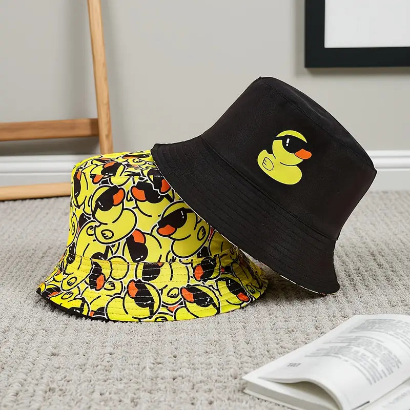 Double-Sided Reversible Bucket Hat – Cool Duck Print