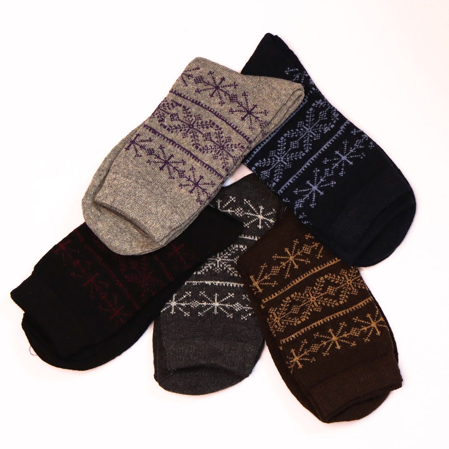 39-45 EU - Snowflake Knit Socks