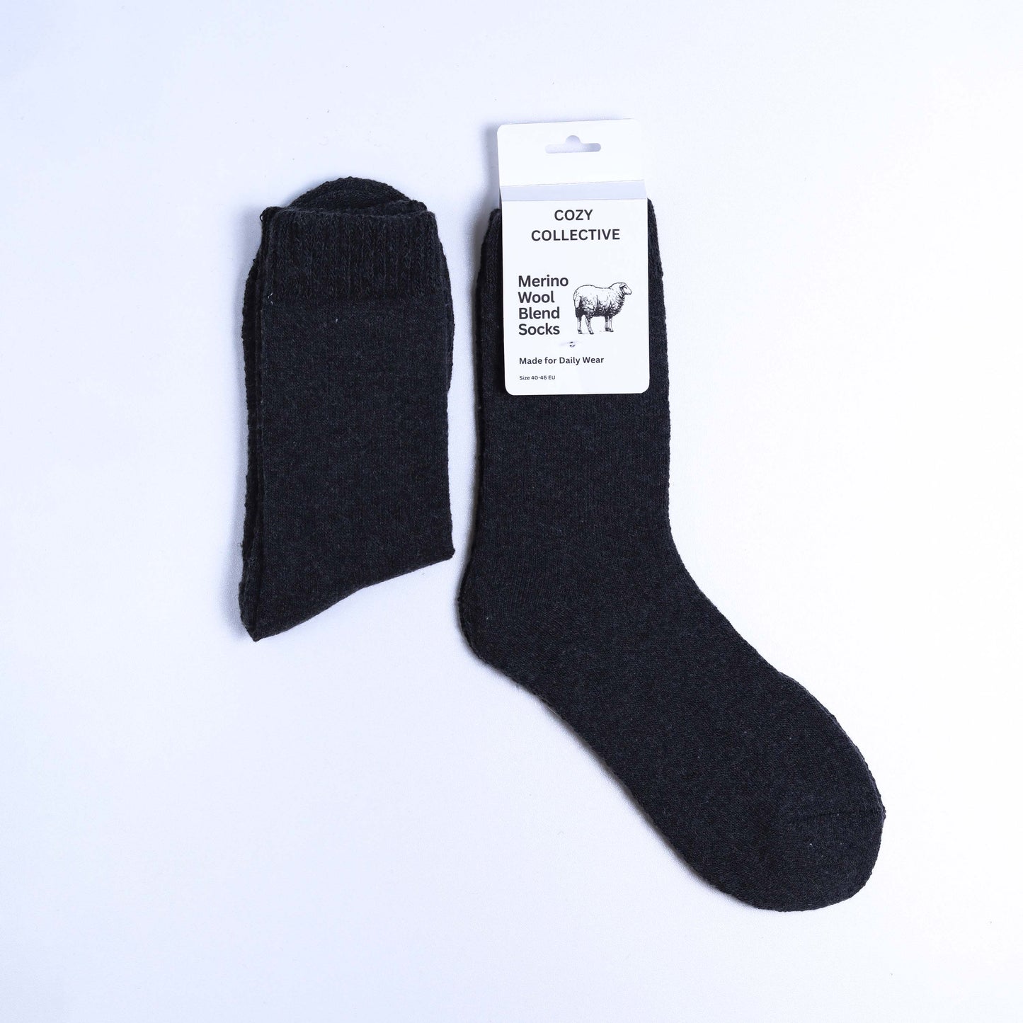 36-41EU | Women’s Merino Wool Blend Crew Socks - Soft & Breathable Thermal Socks