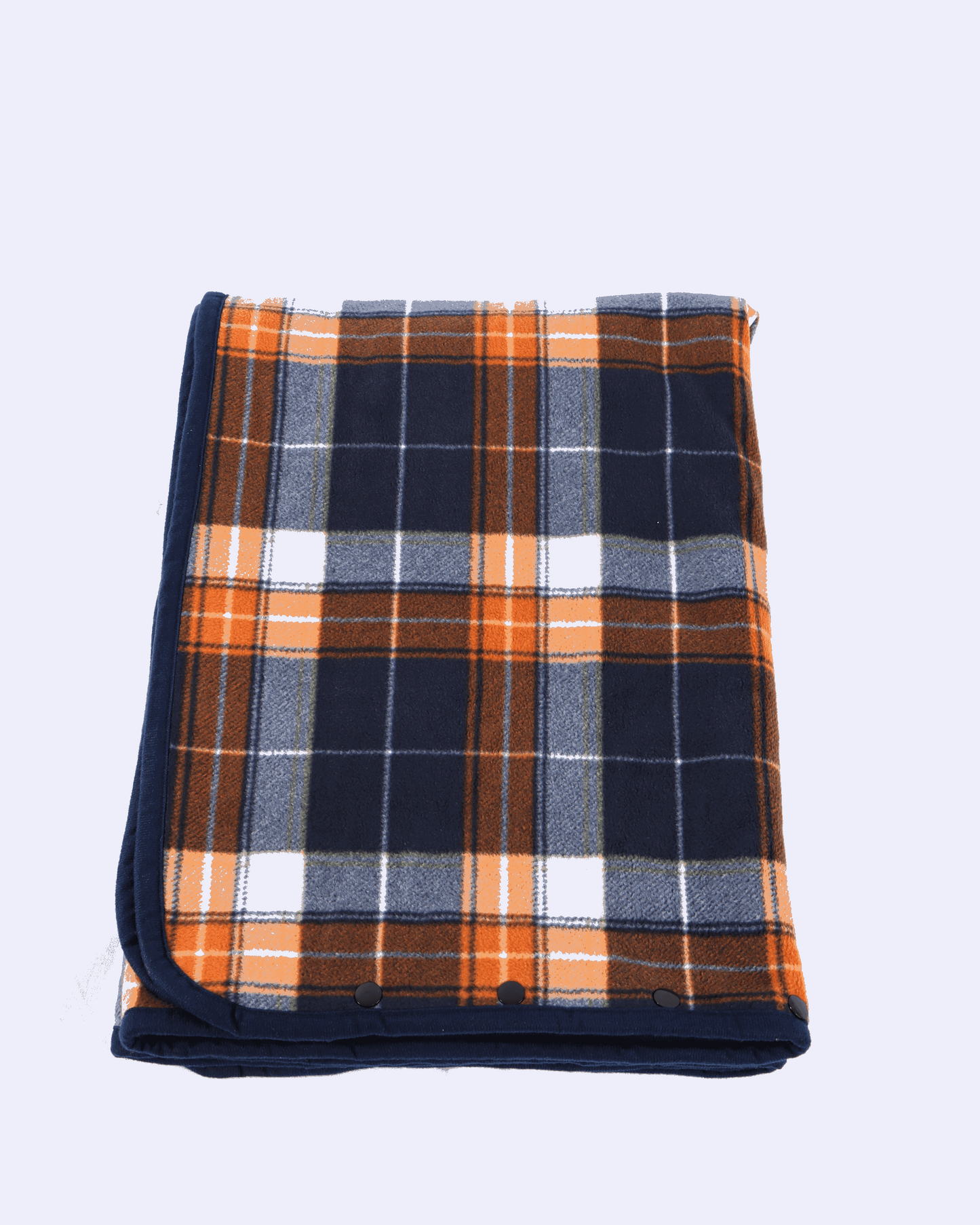 Buttoned Checkered Blanket in dark Blue - Cozy Collective LB