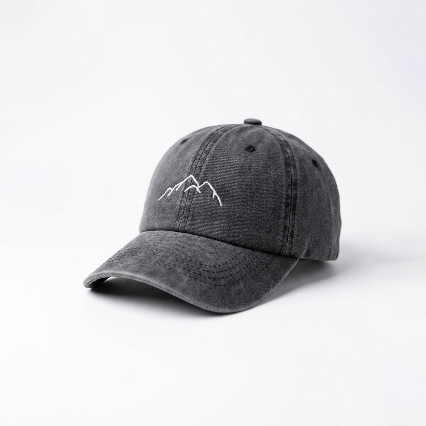 Vintage Washed Black Dad Cap Lebanon | Minimalist Mountain Embroidered Baseball Hat | Unisex Adjustable Cap Gift