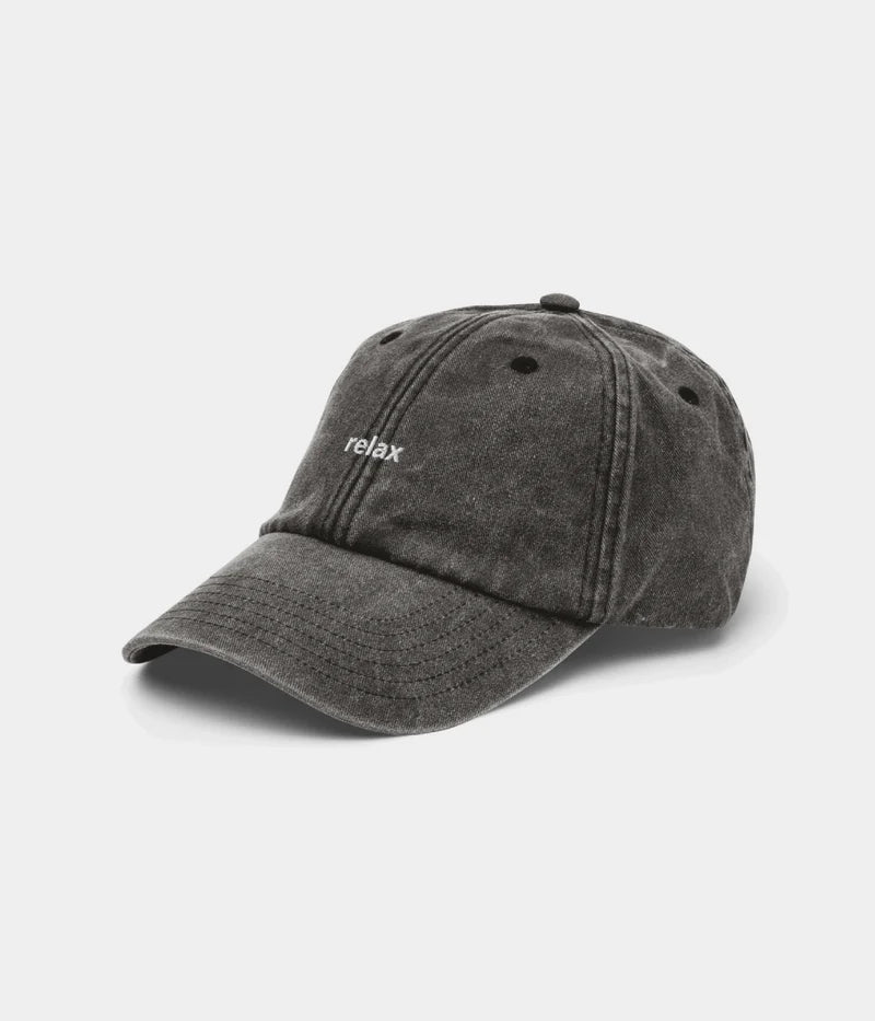 Relax Minimalist Distressed Dad Hat - Vintage Washed Black Cap Lebanon