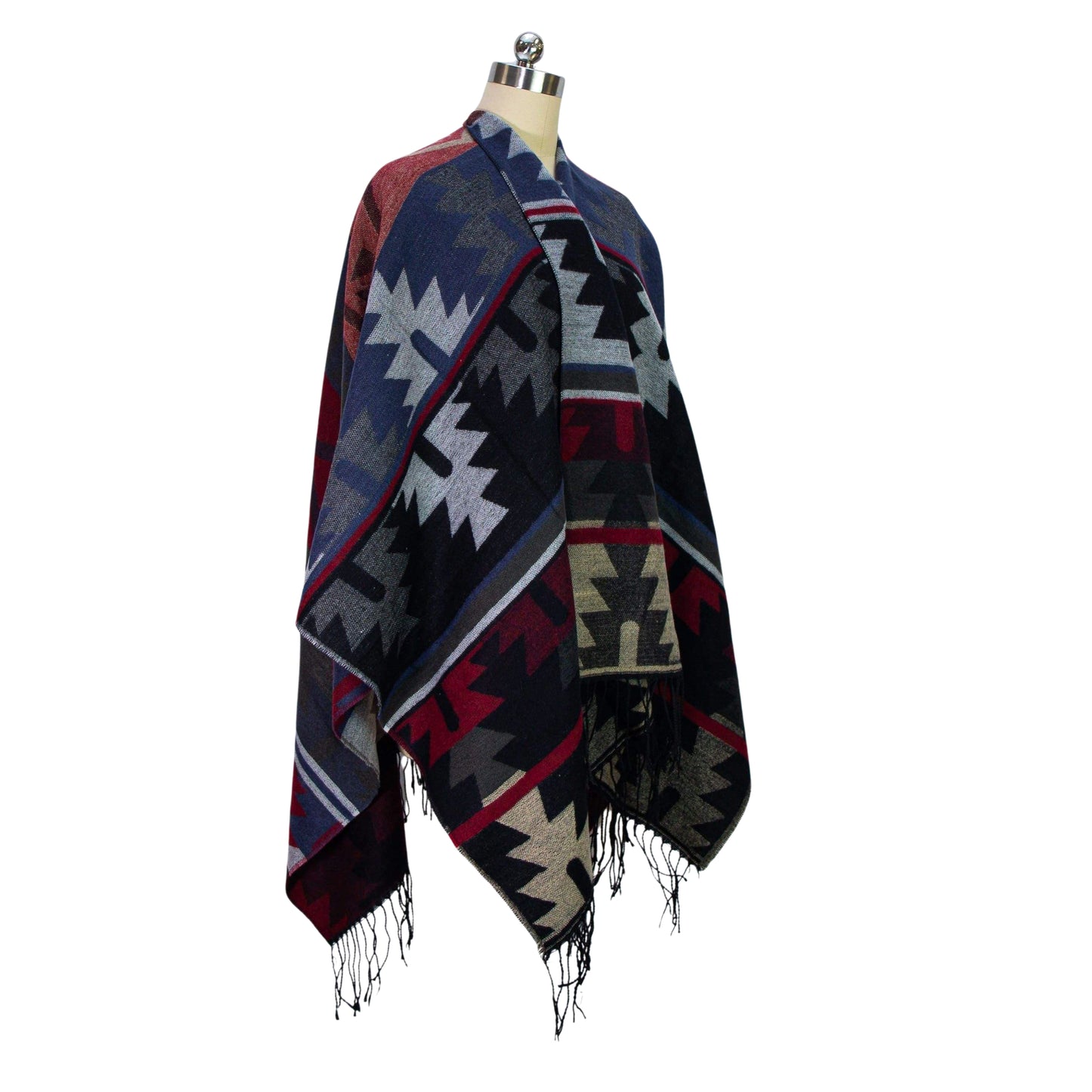Stylish Aztec Pattern Poncho - Cozy & Chic Winter Fashion