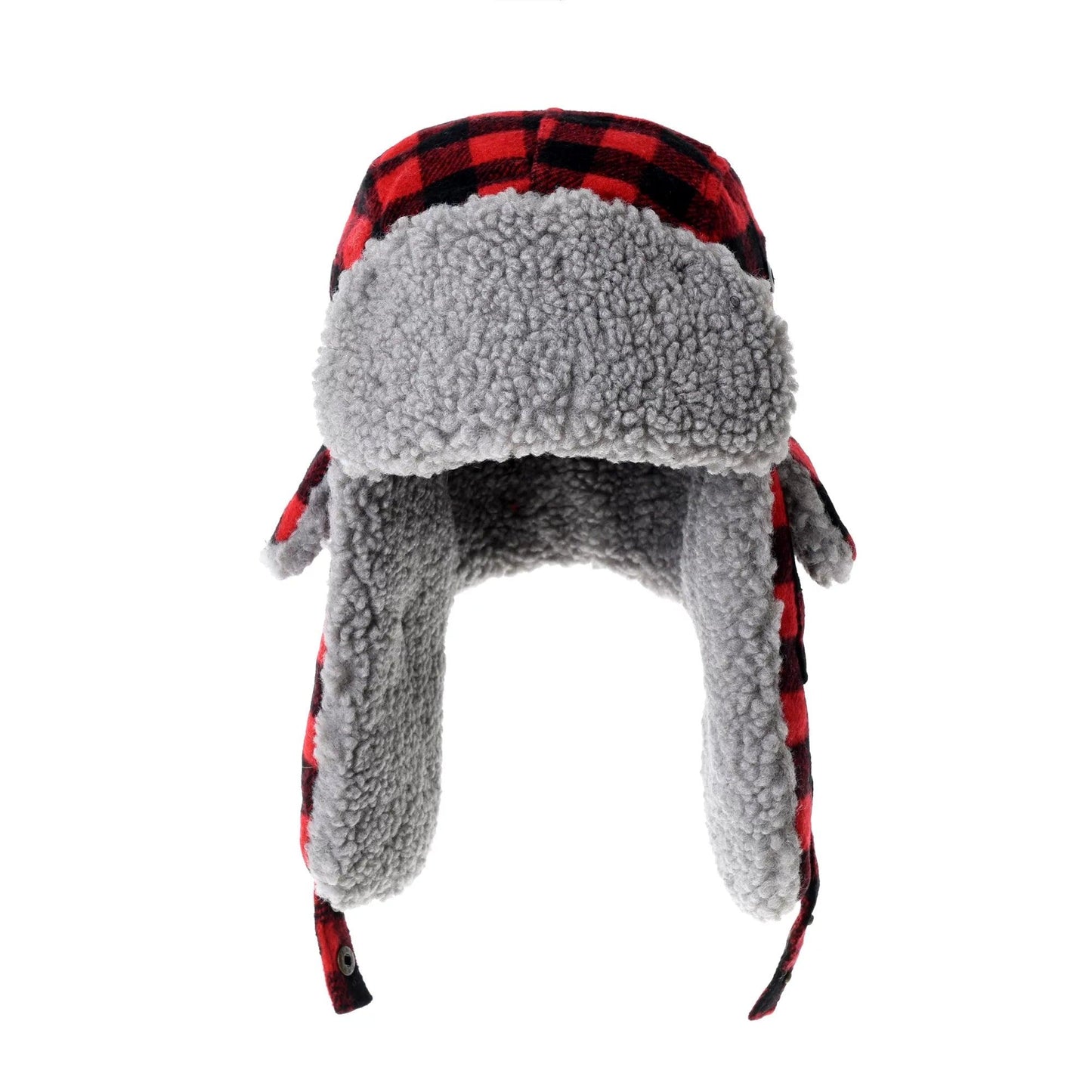 Super Cozy Checkered Red And Black Hat With Ear Flaps - Cozy Collective LB