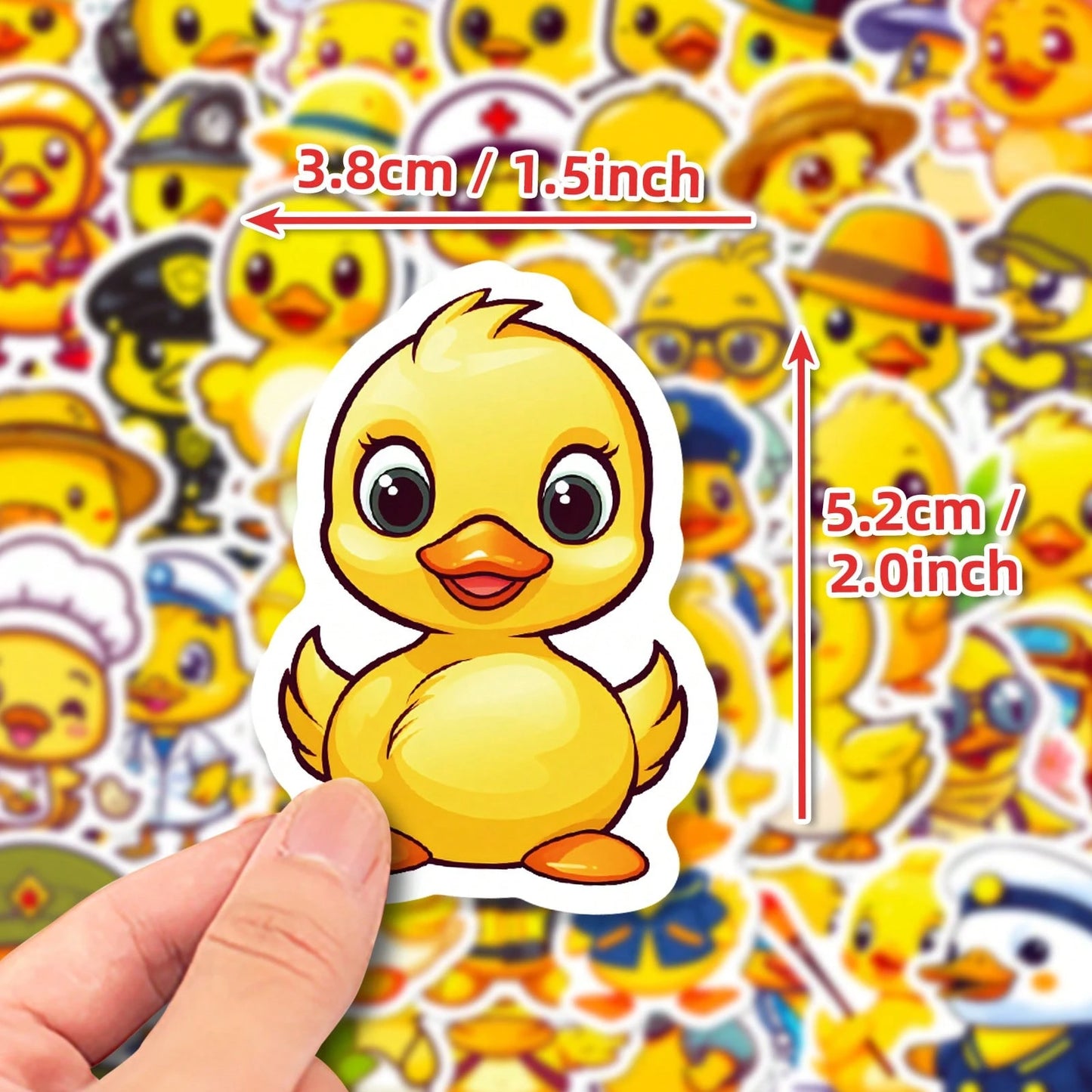 50 Cute Duck Stickers Pack | Waterproof Cartoon Duck Decals for Laptops & Water Bottles | Lebanon