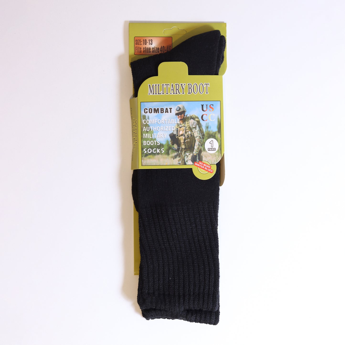 40-46 | Heavy Duty Military Combat Boot Socks - Men’s Cushioned Wool Blend