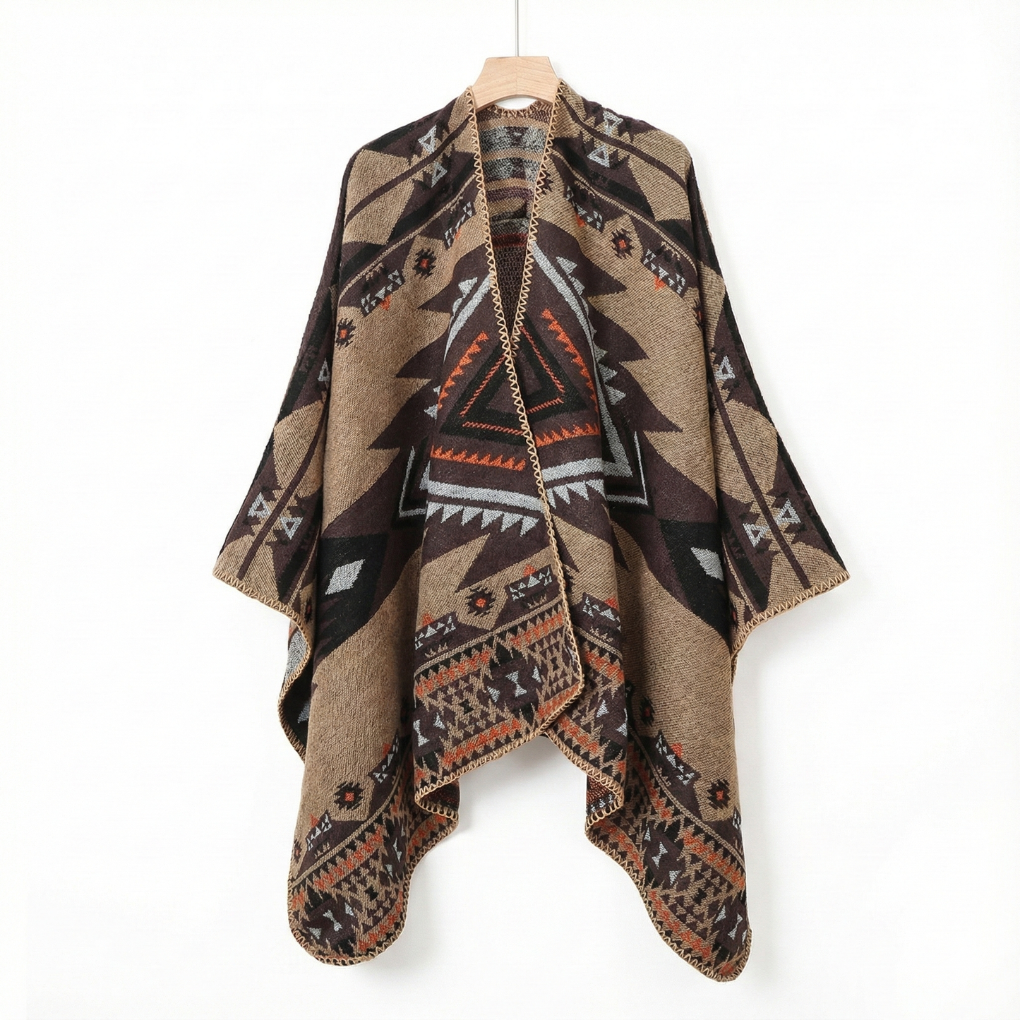 Genuine Woven Poncho — Premium Winter Layer