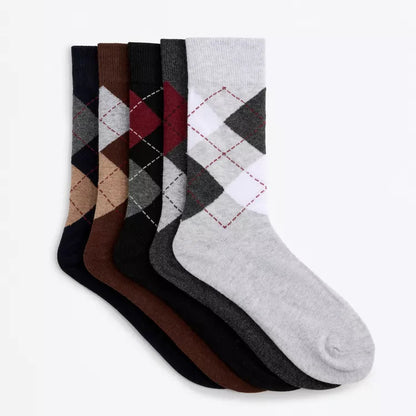 39-44 EU | Pack of 5 long diamond-print socks