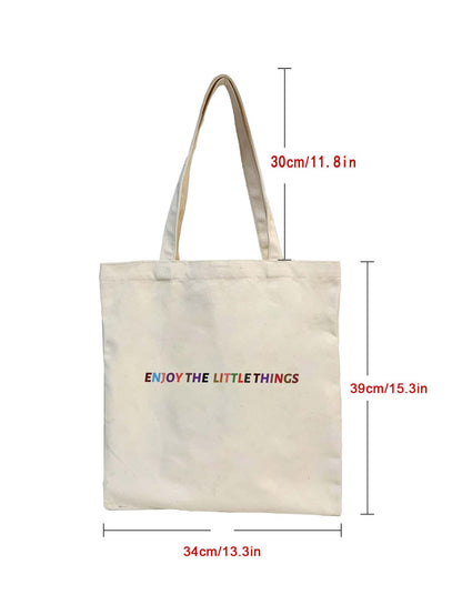 “Enjoy the Little Things” Cotton Tote Bag – Minimalist & Eco-Friendly