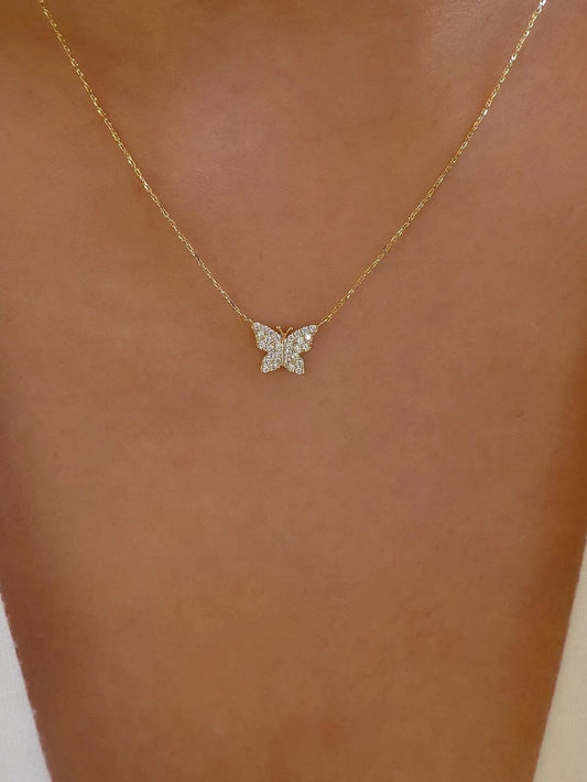 Sparkling Butterfly Necklace - Delicate & Dreamy