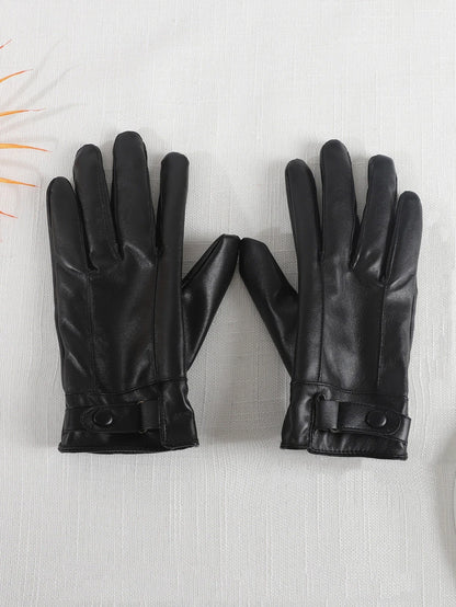 Classic Black Leather Winter Gloves – Warm, Soft & Stylish Fit