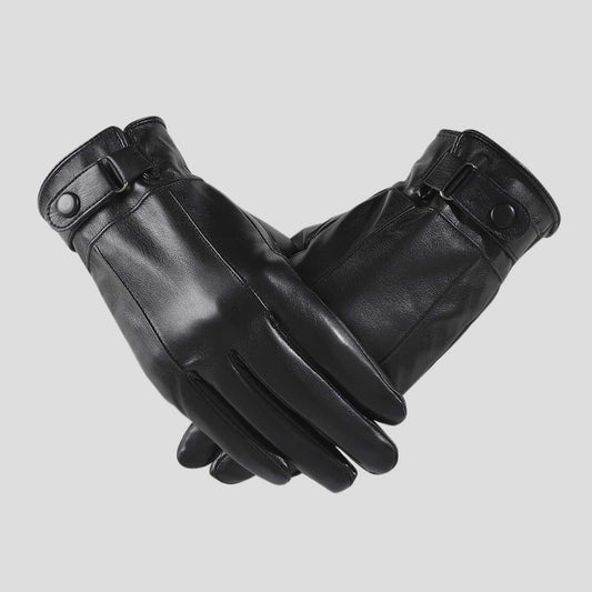 Classic Black Leather Winter Gloves – Warm, Soft & Stylish Fit