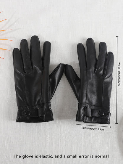 Classic Black Leather Winter Gloves – Warm, Soft & Stylish Fit
