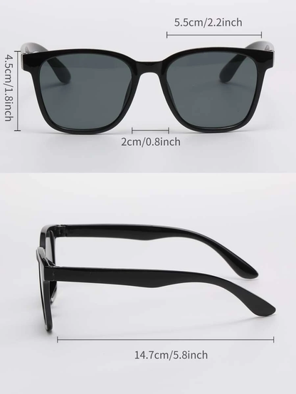 Sleek Black Rectangular Sunglasses
