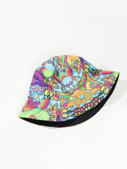 Mushroom Bucket Hat – Trippy Unisex Festival Hat