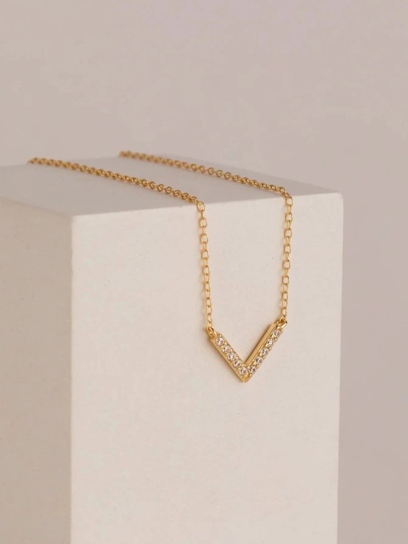 Chevron Diamond Necklace - Minimalist & Modern