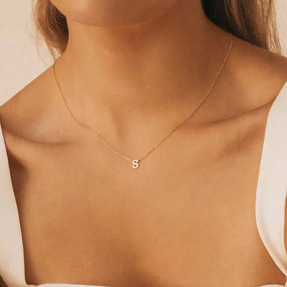 (A, H, M, N, R, S) Gold-Plated Minimalist Initial Necklace