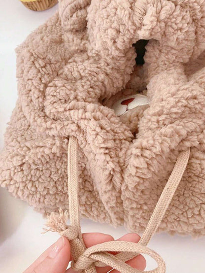 Adorable Teddy Bear Hooded balaclava – Cozy Fleece Winter Warmer