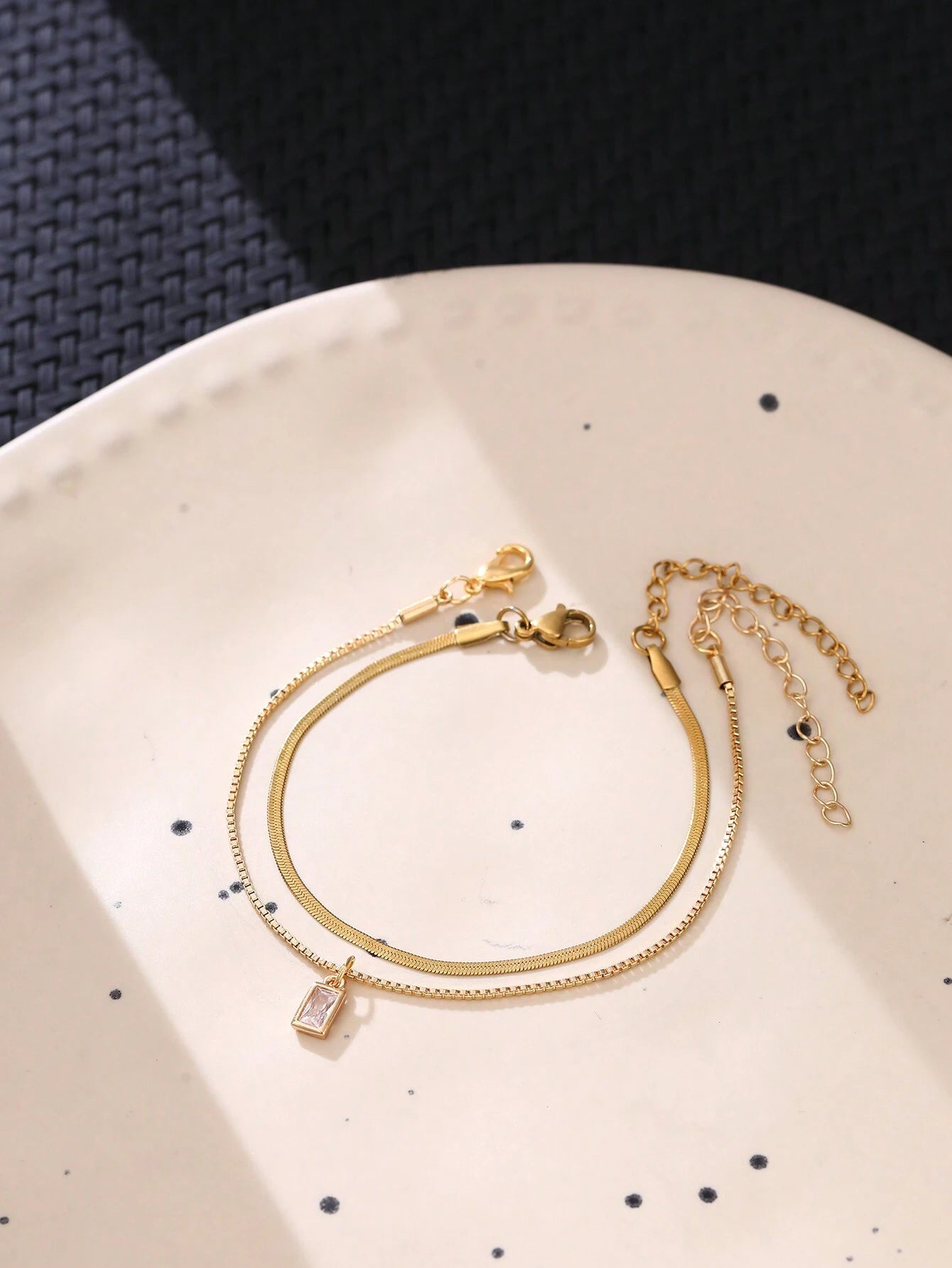 Minimalist Lock & Chain Bracelet Set