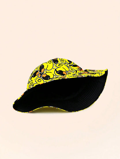 Yellow Duck Print Bucket Hat