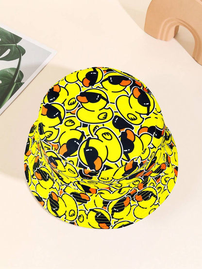 Yellow Duck Print Bucket Hat
