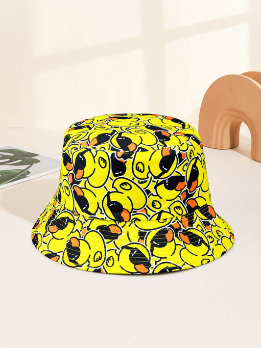 Yellow Duck Print Bucket Hat