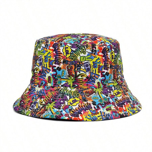 Graffiti Print Bucket Hat – Bold Streetwear Style