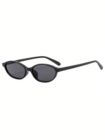 Trendy Black Oval Retro Sunglasses