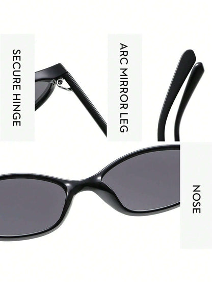 Trendy Black Oval Retro Sunglasses
