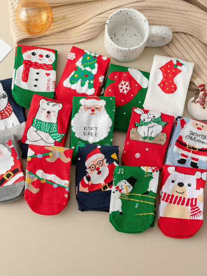 37- 40 - 10 Pairs of Christmas Cheer Socks