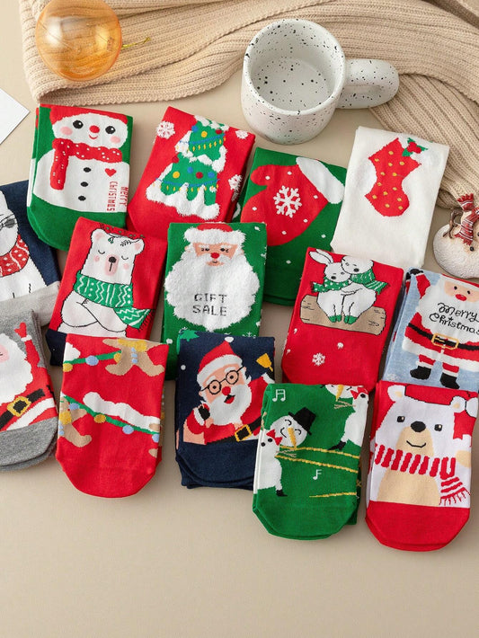 37- 40 - 10 Pairs of Christmas Cheer Socks