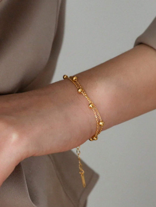 Beaded Chain Bracelet - Minimalist & Layered