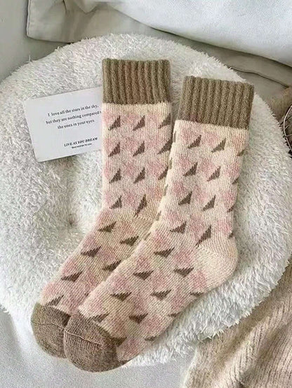 36-39EU - Cozy Autumn Knit Socks - Set of 4 Warm & Stylish Pairs