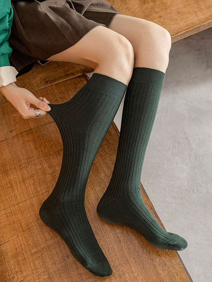 Women's Long Socks (Sizes 35-39) - Available in Black, Grey, and Cream