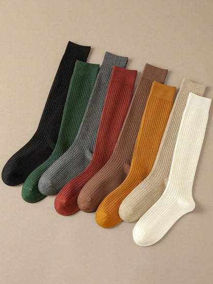 Women's Long Socks (Sizes 35-39) - Available in Black, Grey, and Cream