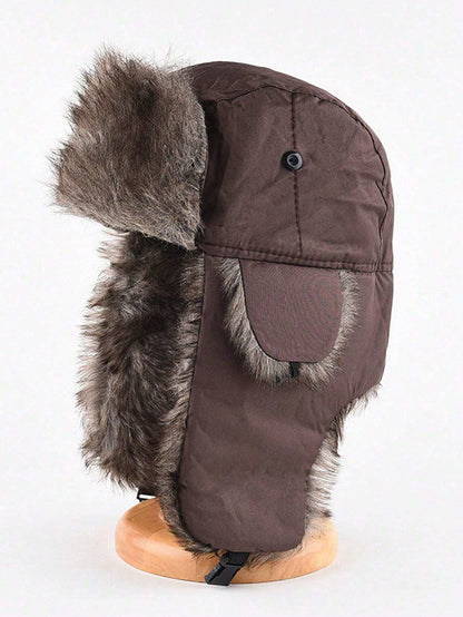 Waterproof Hat With Ear Flaps Black trapper Hat