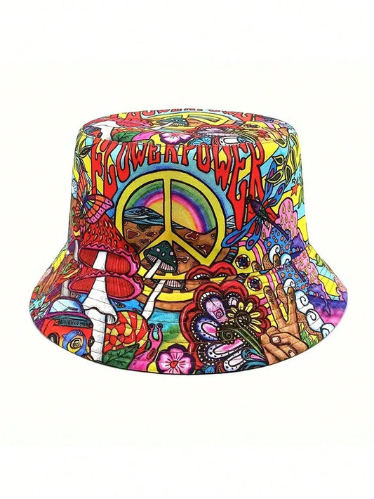 Flower Power Bucket Hat – Retro Hippie Vibes