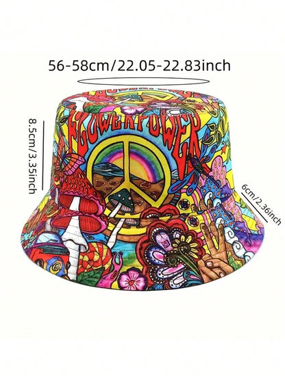 Flower Power Bucket Hat – Retro Hippie Vibes