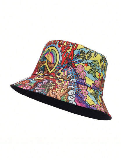 Flower Power Bucket Hat – Retro Hippie Vibes