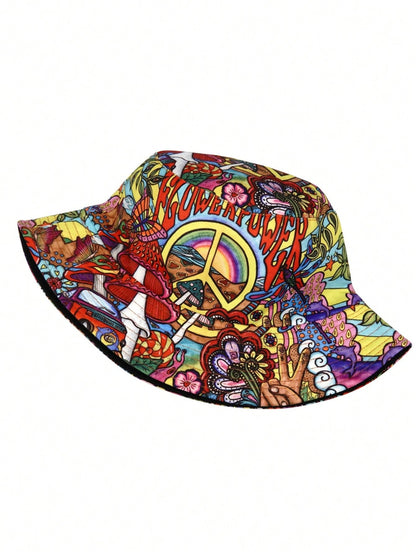 Flower Power Bucket Hat – Retro Hippie Vibes