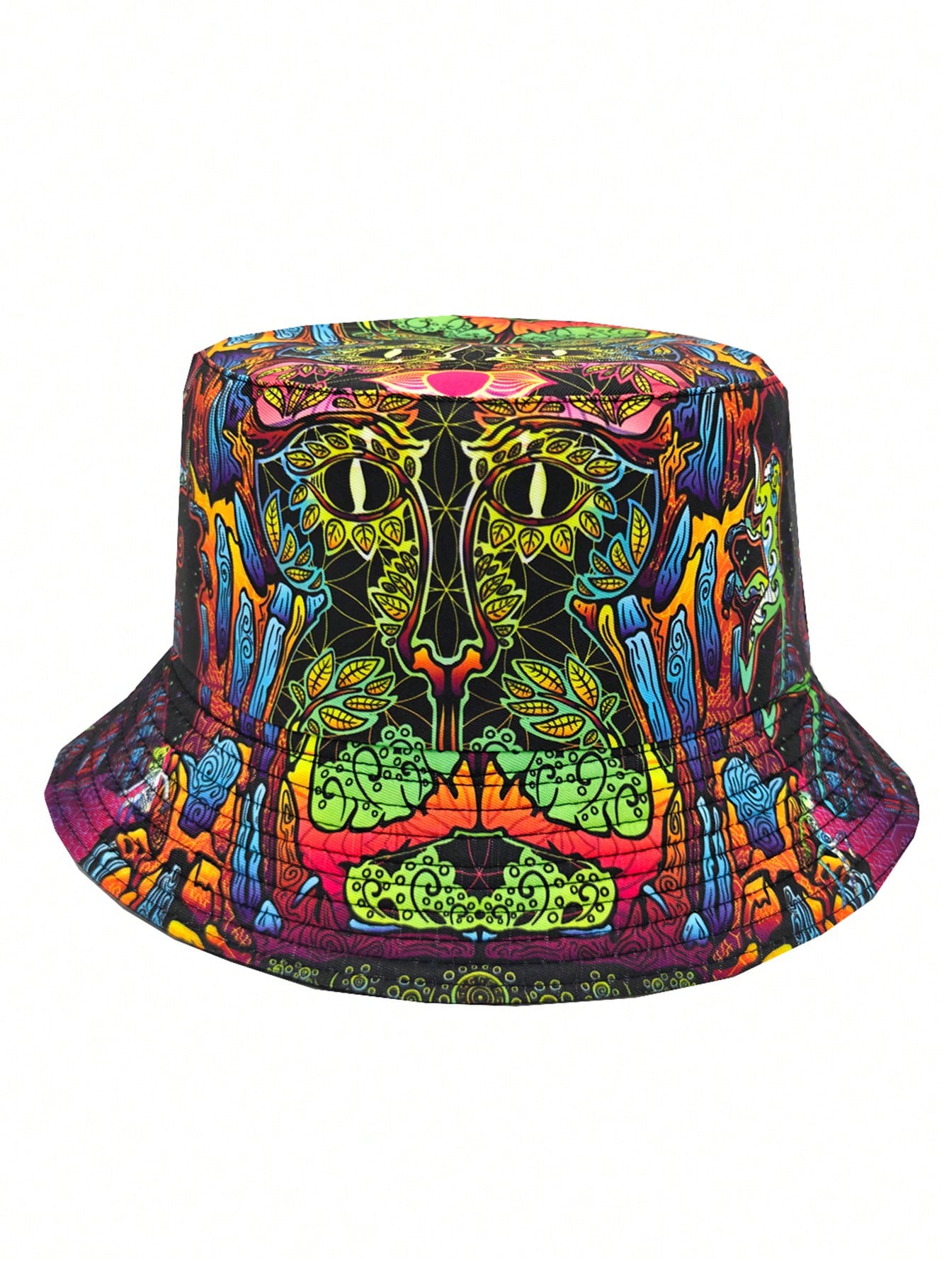 Psychedelic Cat Eyes Bucket Hat – Trippy Festival Vibes
