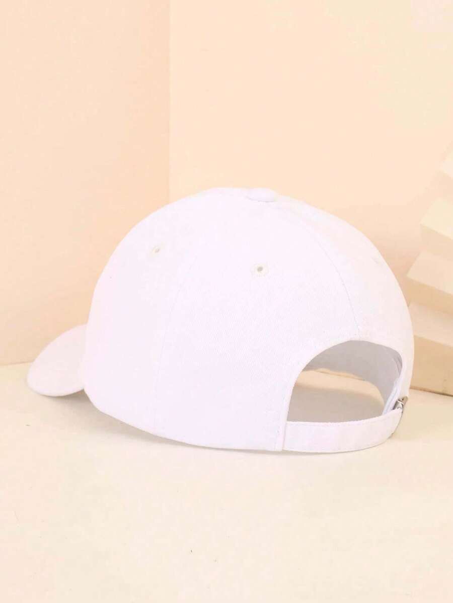 Classic Solid Color Cotton Baseball Cap - Adjustable Dad Hat (Black & White)