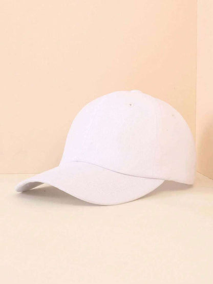 Classic Solid Color Cotton Baseball Cap - Adjustable Dad Hat (Black & White)