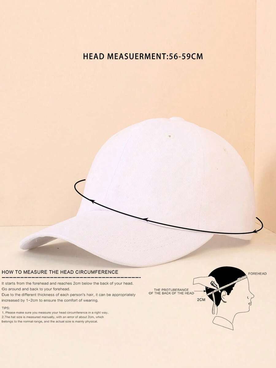 Classic Solid Color Cotton Baseball Cap - Adjustable Dad Hat (Black & White)