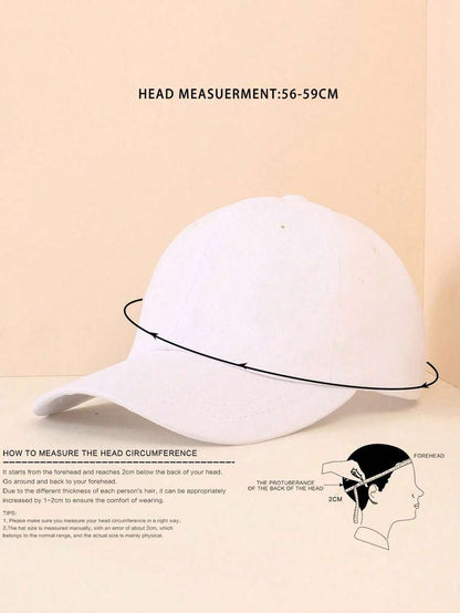 Classic Solid Color Cotton Baseball Cap - Adjustable Dad Hat (Black & White)