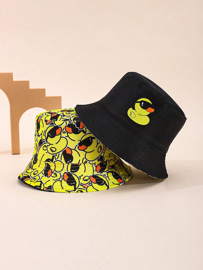 Double-Sided Reversible Bucket Hat – Cool Duck Print