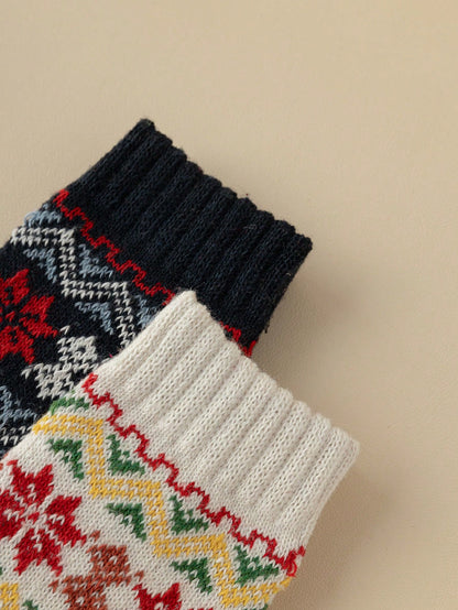 35-39 EU - FrostBloom™ Winter Knit Socks – 5 Cozy Colorways